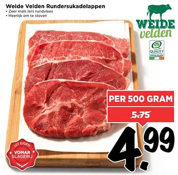 Aanbiedingen Weide velden rundersukadelappen - Weide Velden - Geldig van 12/03/2017 tot 18/03/2017 bij Vomar