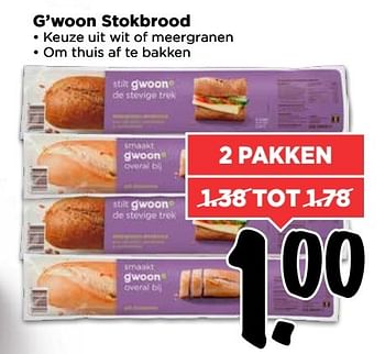 Aanbiedingen Stokbrood - Gâ€™woon - Geldig van 12/03/2017 tot 18/03/2017 bij Vomar