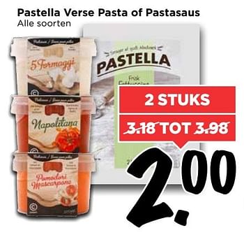 Aanbiedingen Pastella verse pasta of pastasaus - Pastella - Geldig van 12/03/2017 tot 18/03/2017 bij Vomar