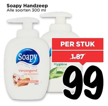 Aanbiedingen Soapy handzeep - Soapy - Geldig van 12/03/2017 tot 18/03/2017 bij Vomar