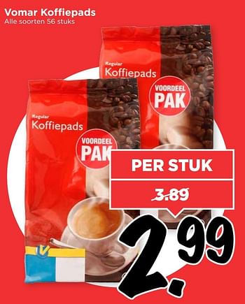 Aanbiedingen Vomar koffiepads - Huismerk Vomar - Geldig van 12/03/2017 tot 18/03/2017 bij Vomar