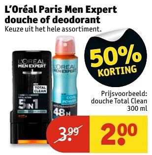 Aanbiedingen L`oréal paris men expert douche of deodorant - L'Oreal Paris - Geldig van 14/03/2017 tot 19/03/2017 bij Kruidvat