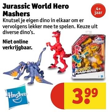 Aanbiedingen Jurassic world hero mashers - Hasbro - Geldig van 14/03/2017 tot 19/03/2017 bij Kruidvat