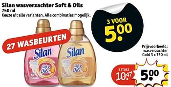 Aanbiedingen Silan wasverzachter soft + oils - Silan - Geldig van 14/03/2017 tot 19/03/2017 bij Kruidvat