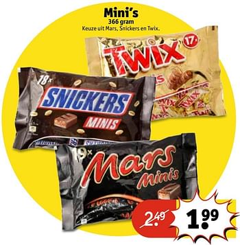 Aanbiedingen Mini`s - Mars Snacks - Geldig van 14/03/2017 tot 19/03/2017 bij Kruidvat