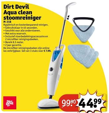 Aanbiedingen Dirt devil aqua clean stoomreiniger - Dirt devil - Geldig van 14/03/2017 tot 19/03/2017 bij Kruidvat
