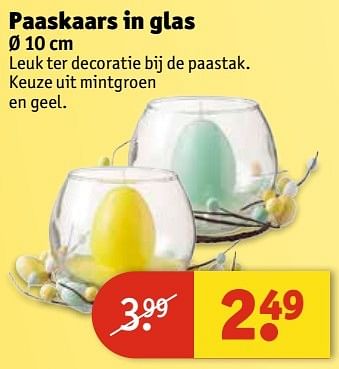 Aanbiedingen Paaskaars in glas - Huismerk - Kruidvat - Geldig van 14/03/2017 tot 19/03/2017 bij Kruidvat
