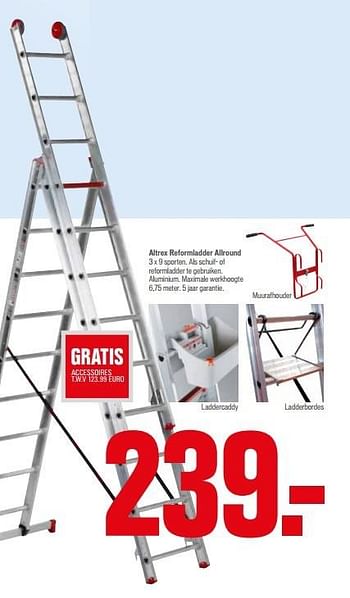 Aanbiedingen Altrex reformladder allround - Altrex - Geldig van 06/03/2017 tot 19/03/2017 bij Multimate