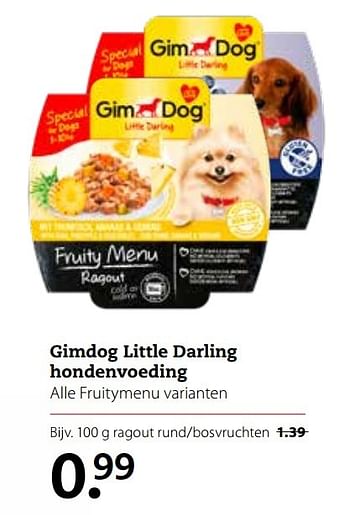 Aanbiedingen Gimdog little darling hondenvoeding - Gimdog  - Geldig van 06/03/2017 tot 19/03/2017 bij Pets Place
