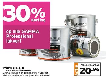 Aanbiedingen Gamma professional lakverf - Huismerk - Gamma - Geldig van 06/03/2017 tot 19/03/2017 bij Gamma