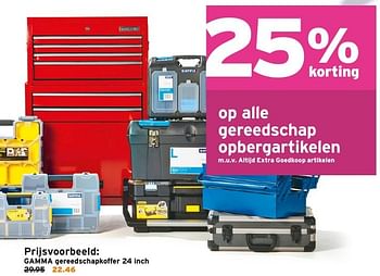 Aanbiedingen Gamma gereedschapkoffer 24 inch - Huismerk - Gamma - Geldig van 06/03/2017 tot 19/03/2017 bij Gamma