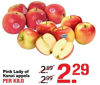 Aanbiedingen Pink lady of kanzi appels - Huismerk - Coop - Geldig van 13/03/2017 tot 19/03/2017 bij Coop