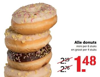 Aanbiedingen Alle donuts - Huismerk - Coop - Geldig van 13/03/2017 tot 19/03/2017 bij Coop