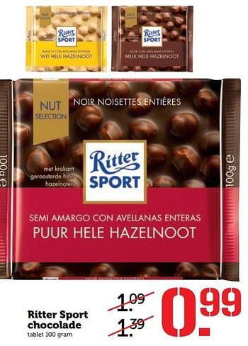 Aanbiedingen Ritter sport chocolade - Ritter Sport - Geldig van 13/03/2017 tot 19/03/2017 bij Coop