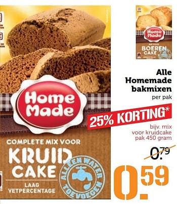 Aanbiedingen Alle homemade bakmixen - Home Made - Geldig van 13/03/2017 tot 19/03/2017 bij Coop