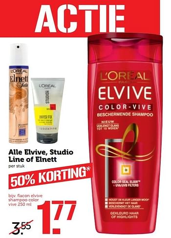 Aanbiedingen Flacon elvive shampoo color - L'Oreal Paris - Geldig van 13/03/2017 tot 19/03/2017 bij Coop