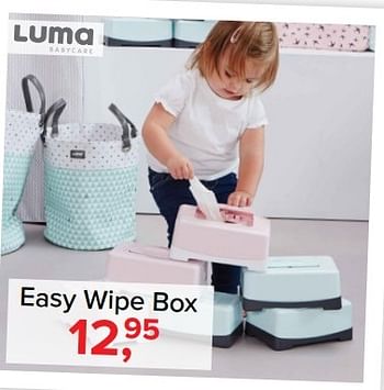 Aanbiedingen Easy wipe box - Luma Babycare - Geldig van 06/03/2017 tot 02/04/2017 bij Baby-Dump