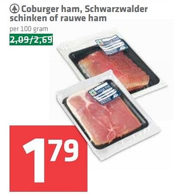 Aanbiedingen Coburger ham, schwarzwalder schinken of rauwe ham - Spar - Geldig van 09/03/2017 tot 15/03/2017 bij Spar