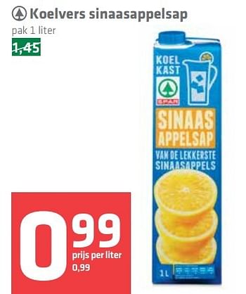 Aanbiedingen Koelvers sinaasappelsap - Spar - Geldig van 09/03/2017 tot 15/03/2017 bij Spar