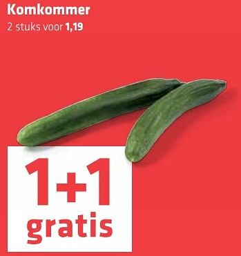 Aanbiedingen Komkommer - Huismerk - Spar  - Geldig van 09/03/2017 tot 15/03/2017 bij Spar