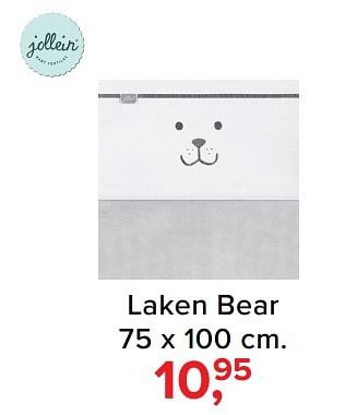 Aanbiedingen Laken bear - Jollein - Geldig van 06/03/2017 tot 02/04/2017 bij Baby-Dump