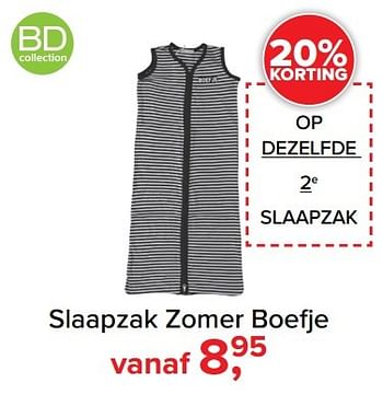 Aanbiedingen Slaapzak zomer boefje - BD Collection - Geldig van 06/03/2017 tot 02/04/2017 bij Baby-Dump