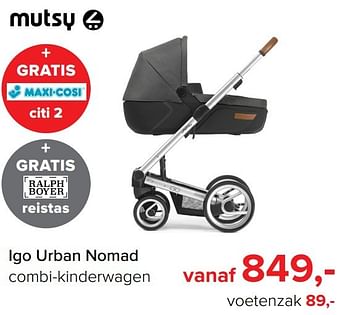 Aanbiedingen Igo urban nomad combi-kinderwagen - Mutsy - Geldig van 06/03/2017 tot 02/04/2017 bij Baby-Dump