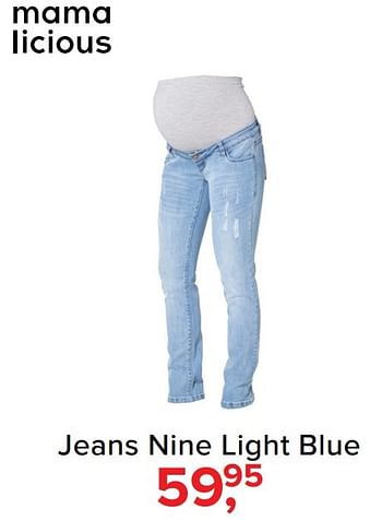 Aanbiedingen Jeans nine light blue - MamaLicious - Geldig van 06/03/2017 tot 02/04/2017 bij Baby-Dump