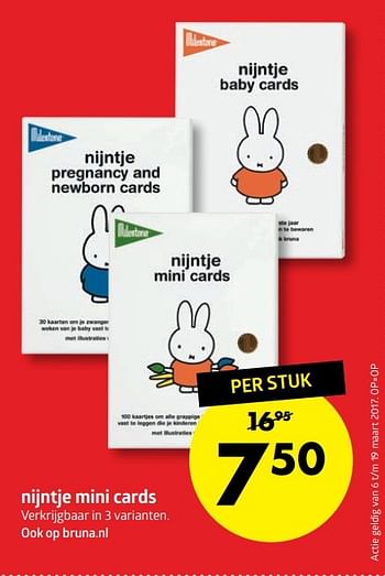 Aanbiedingen Nijntje mini cards - Nijntje - Geldig van 07/03/2017 tot 19/03/2017 bij Bruna