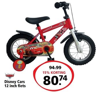 Aanbiedingen Disney cars 12 inch fiets - Disney - Geldig van 06/03/2017 tot 19/03/2017 bij Intertoys