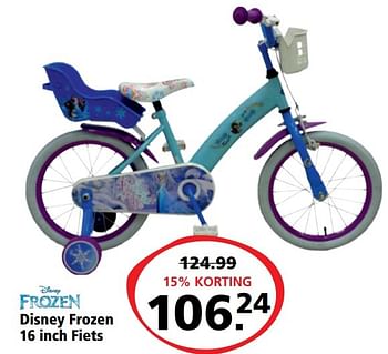 Aanbiedingen Disney frozen 16 inch fiets - Disney - Geldig van 06/03/2017 tot 19/03/2017 bij Intertoys