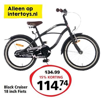 Aanbiedingen Black cruiser 18 inch fiets - Black Cruiser - Geldig van 06/03/2017 tot 19/03/2017 bij Intertoys