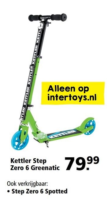 Aanbiedingen Kettler step zero 6 greenatic - Kettler - Geldig van 06/03/2017 tot 19/03/2017 bij Intertoys