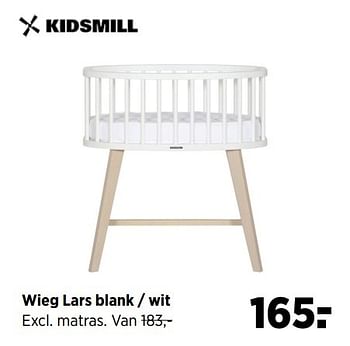 Aanbiedingen Wieg lars blank - wit - Kidsmill - Geldig van 24/02/2017 tot 20/03/2017 bij Babypark