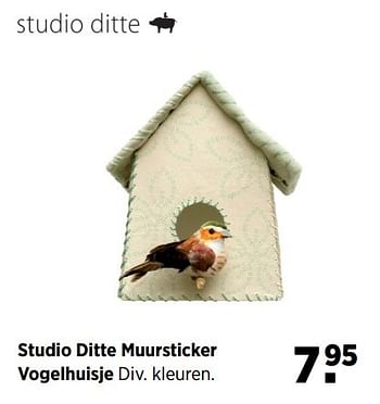 Aanbiedingen Studio ditte muursticker vogelhuisje - Studio ditte - Geldig van 24/02/2017 tot 20/03/2017 bij Babypark