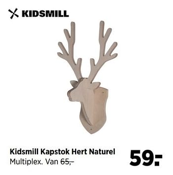 Aanbiedingen Kidsmill kapstok hert naturel - Kidsmill - Geldig van 24/02/2017 tot 20/03/2017 bij Babypark