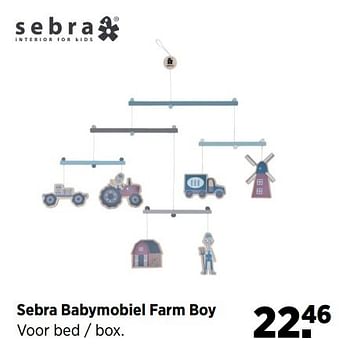 Aanbiedingen Sebra babymobiel farm boy - Sebra - Geldig van 24/02/2017 tot 20/03/2017 bij Babypark