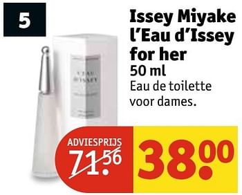 Aanbiedingen Issey miyake l`eau d`issey for her 50 ml - Issey Miyake - Geldig van 07/03/2017 tot 19/03/2017 bij Kruidvat
