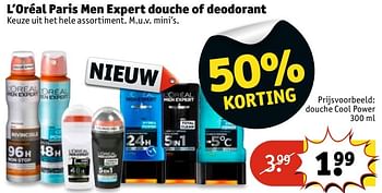 Aanbiedingen L`oréal paris men expert douche of deodorant - L'Oreal Paris - Geldig van 07/03/2017 tot 19/03/2017 bij Kruidvat