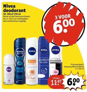 Aanbiedingen Nivea deodorant - Nivea - Geldig van 07/03/2017 tot 19/03/2017 bij Kruidvat
