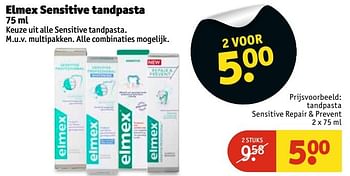 Aanbiedingen Elmex sensitive tandpasta - Elmex - Geldig van 07/03/2017 tot 19/03/2017 bij Kruidvat