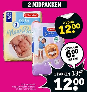 Aanbiedingen Midpak newborn luiers en midpak luierbroekjes - Huismerk - Kruidvat - Geldig van 07/03/2017 tot 19/03/2017 bij Kruidvat
