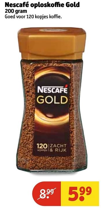 Aanbiedingen Nescafé oploskoffie gold - Nescafe - Geldig van 07/03/2017 tot 19/03/2017 bij Kruidvat