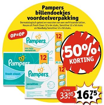 Aanbiedingen Pampers billendoekjes voordeelverpakking - Pampers - Geldig van 07/03/2017 tot 19/03/2017 bij Kruidvat