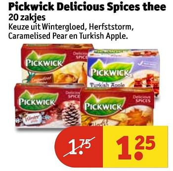 Aanbiedingen Pickwick delicious spices thee - Pickwick - Geldig van 07/03/2017 tot 19/03/2017 bij Kruidvat