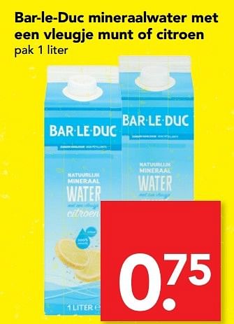 Aanbiedingen Bar-le-duc mineraalwater met een vleugje munt of citroen - bar le duc - Geldig van 12/03/2017 tot 18/03/2017 bij Deen Supermarkten