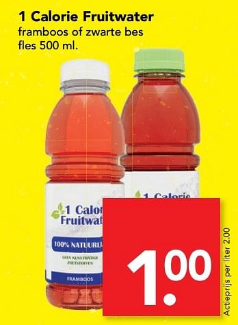 Aanbiedingen 1 calorie fruitwater - Huismerk deen supermarkt - Geldig van 12/03/2017 tot 18/03/2017 bij Deen Supermarkten