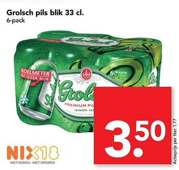 Aanbiedingen Grolsch pils blik 33 cl. - Grolsch - Geldig van 12/03/2017 tot 18/03/2017 bij Deen Supermarkten