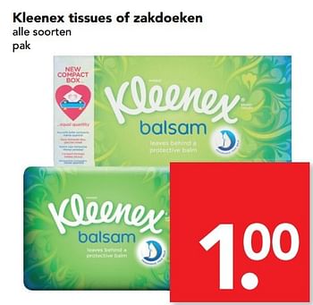 Aanbiedingen Kleenex tissues of zakdoeken - Kleenex - Geldig van 12/03/2017 tot 18/03/2017 bij Deen Supermarkten