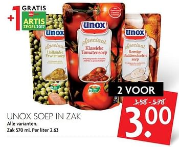 Aanbiedingen Unox soep in zak - Unox - Geldig van 12/03/2017 tot 18/03/2017 bij Deka Markt